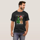 Ugly Yorkshire Terrier Dog Santa Hat Kerstmis Tre T-shirt (Voorkant volledig)