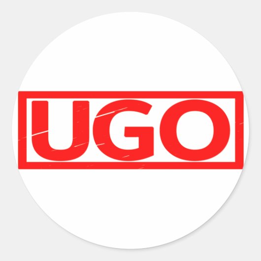 Ugo Stamp Ronde Sticker (Voorkant)