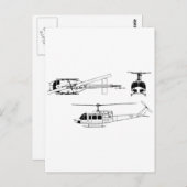 UH1 Huey Blueprint (Iriquois) Briefkaart (Voorkant / Achterkant)