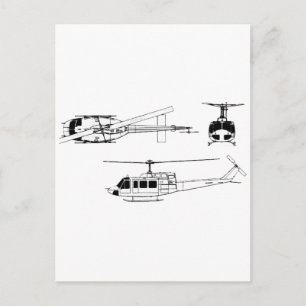 UH1 Huey Blueprint (Iriquois) Briefkaart