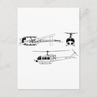 UH1 Huey Blueprint (Iriquois) Briefkaart