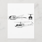 UH1 Huey Blueprint (Iriquois) Briefkaart (Voorkant)