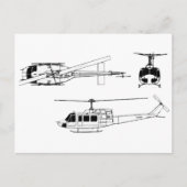 UH1 Huey Blueprint (Iriquois) Briefkaart (Voorkant)