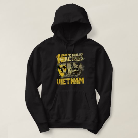 Uh1 Huey Helicopter 1st Cavalry Division Vietnam V Hoodie (Design voorkant)