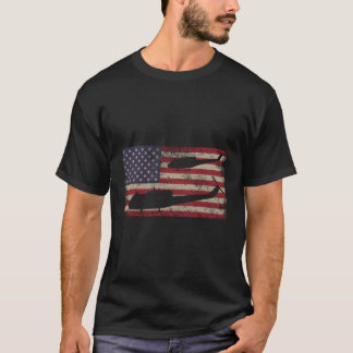 UH1 Huey Helikopter Amerikaanse vlag T-shirt