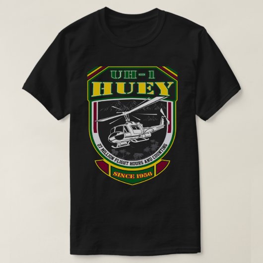 UH1 Huey sinds 1956 Vietnam Veteraan Pilot 334 T-shirt (Design voorkant)