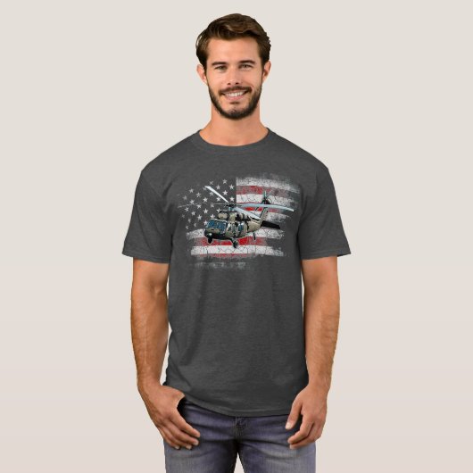 UH60 Black Hawk Helicopter  Veteraan T-shirt (Voorkant volledig)
