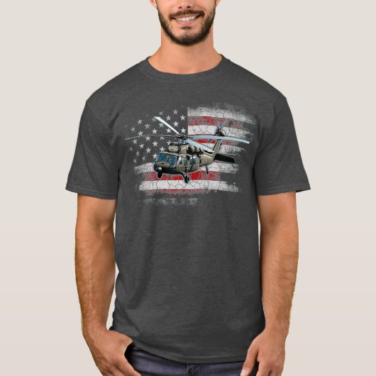 UH60 Black Hawk Helicopter  Veteraan T-shirt (Voorkant)