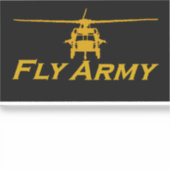 UH60 Blackhawk Fly Army (Transparante 4-inch breed Sticker (Voorkant)