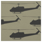 UH-1 Huey Black Silhouette Stof (Close Up)