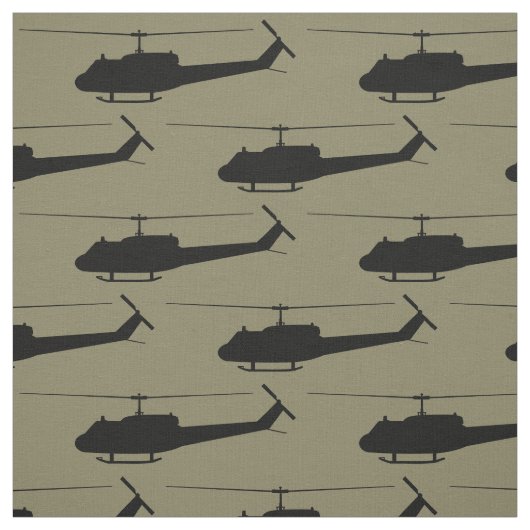 UH-1 Huey Black Silhouette Stof (Swatch)