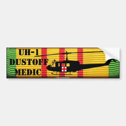 UH-1 "Huey" DUSTOFF MEDIC VSM Bumpersticker (Voorkant)