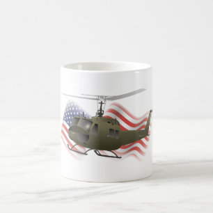 UH-1 Huey Helikopter met Amerikaanse vlag Koffiemok