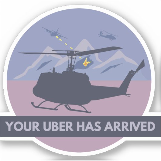 UH-1 Huey Helikopter Sticker (Voorkant)