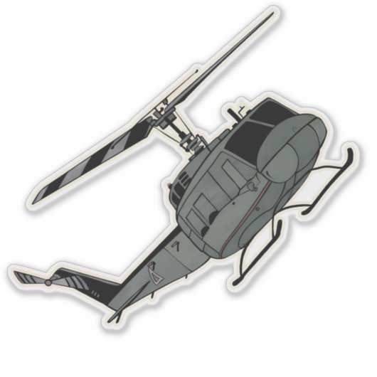 UH-1, Huey, militaire helikopter Sticker (Voorkant)