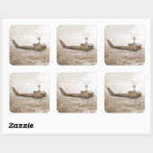 UH-1 Huey over Vietnam rijstvelden sticker (Vel)