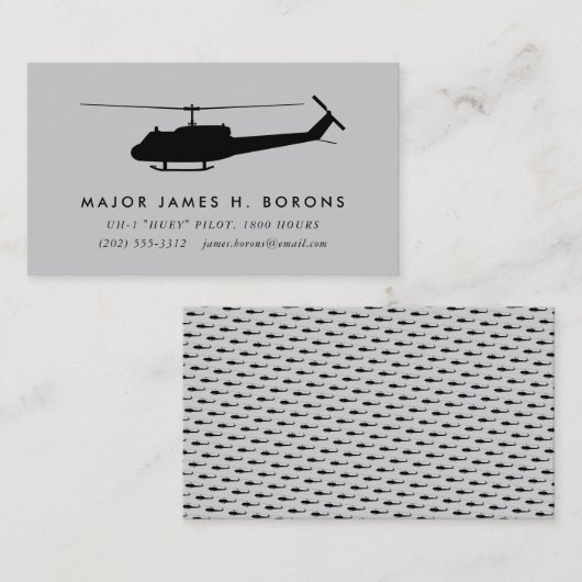 UH-1 Huey Pilot Visitekaartje met patroon (Voorkant / Achterkant)