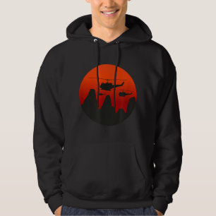 UH-1 Huey Retro Helikopter  Sunset Vietnam Hoodie