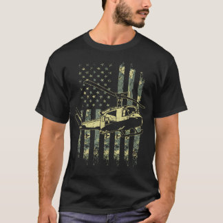 Uh-1 Huey Vlag VS Schutkleur Militair Helikopter T-shirt