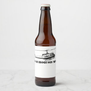 UH-1H-helikopter voor roquois voor bier Etiket