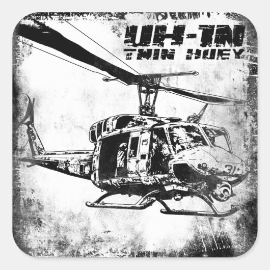 UH-1N Twin Huey Vierkante Sticker (Voorkant)