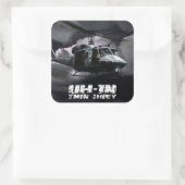 UH-1N Twin Huey Vierkante Sticker (Tas)