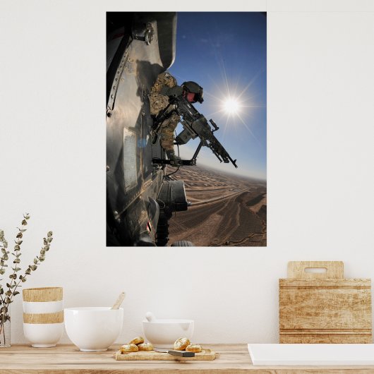 UH-60 Black Hawk Helicopter Gunner Poster (Keuken)