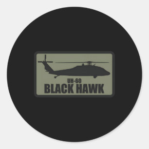 Uh-60 Black Hawk Patch ingetogen Ronde Sticker