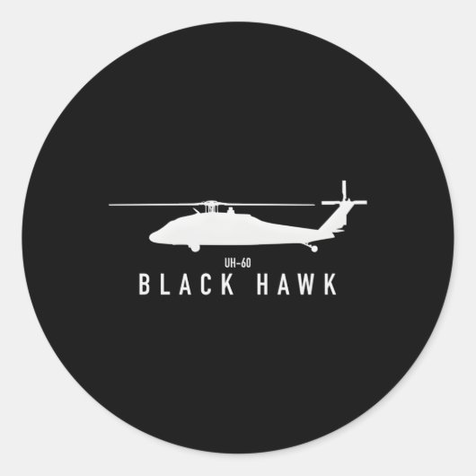 Uh-60 Black Hawk Ronde Sticker (Voorkant)