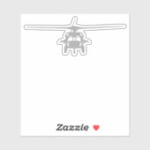 UH-60 Blackhawk Frontal Uitzicht Sticker (Vel)