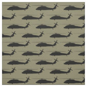 UH-60 BlackHawk Helicopter Black Silhouette Stof (Swatch)
