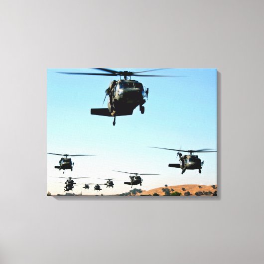 UH-60 Blackhawk Helikopter Canvas Afdruk (Voorkant)