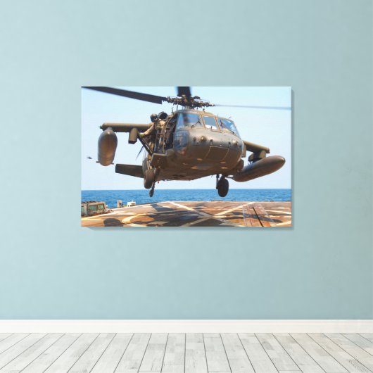 UH-60M BLACKHAWK 24x36 Canvas Afdruk (Insitu (Houten vloer))