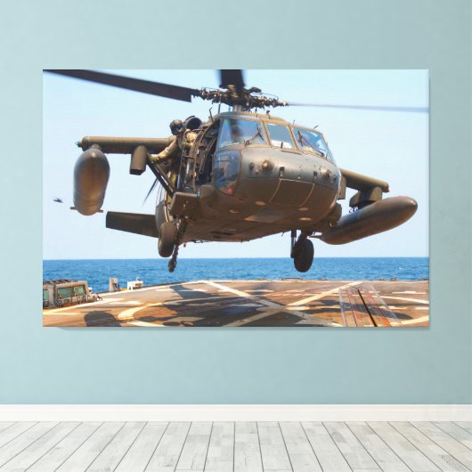 UH-60M BLACKHAWK 32x48 Canvas Afdruk (Insitu (Houten vloer))