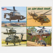 UH-60M ZWARTE HAWK FLEECE DEKEN (Voorkant (Horizontaal))