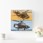 UH-60M ZWARTE HAWK VIERKANTE KLOK (Huis)