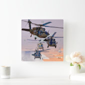 UH-60M ZWARTE HAWK VIERKANTE KLOK (Huis)
