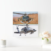 UH-60M ZWARTE HAWK VIERKANTE KLOK (Huis)