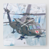 UH-60M ZWARTE HAWK VIERKANTE KLOK (Voorkant)