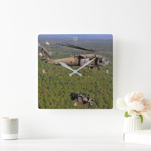 UH-60M ZWARTE HAWK VIERKANTE KLOK (Huis)