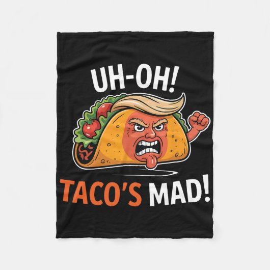 Uh-oh Taco's Mad! - Sinaasappel tegenover Trump Ta Fleece Deken (Voorkant)