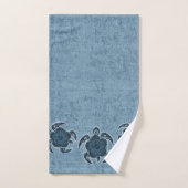 Uhane Honu Batik Hawaiian Turtle Coordinate - Blue Bad Handdoek (Handdoek)