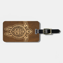 Uhane Honu Faux Wood Hawaiian Turtle Bagagelabels