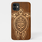 Uhane Honu Faux Wood Hawaiian Turtle Case-Mate iPhone Case (Achterkant)