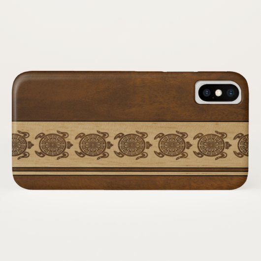 Uhane Honu Faux Wood Hawaiian Turtle Case-Mate iPhone Case (Achterkant (horizontaal))