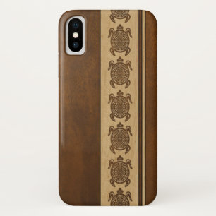 Uhane Honu Faux Wood Hawaiian Turtle iPhone X Hoesje