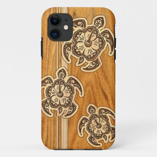 Uhane Honu Faux Wood Hawaiian Turtle iPhone 5 Hoes (Achterkant)