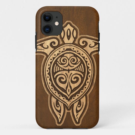 Uhane Honu Faux Wood Hawaiian Turtle iPhone 5 Hoes (Achterkant)