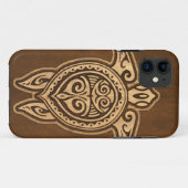 Uhane Honu Faux Wood Hawaiian Turtle iPhone 5 Hoes (Achterkant (horizontaal))