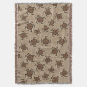 Uhane Honu Hibiscus Batik Hawaiian Turtle Deken (Voorkant Verticaal)